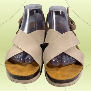 Plankton Sandals Women’s EU 41/US 9.5 Beige Goal Slingback Elastic Cork